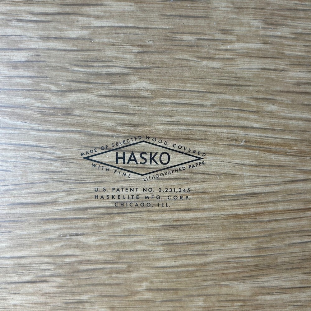 VTG Hasko Woodgrain Melamine Platter Tray Set of 4 Floral Mid Century MCM USA - Picture 6 of 16